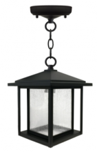 Lit Up Lighting LIT63130BK-CL - 11" Outdoor Chain Hung Pendant in Black Finish with clear glass